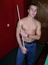 Young boy in loose-fitting jeans finally strips naked, almost