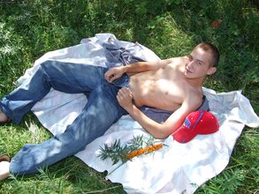Really effeminate guy posing outdoors and teasing with his cock