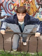 Blue-eyed twink showing that body of his while on the streets of Russia