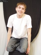 Good-looking blonde dude teasing with his delicious-looking bulge