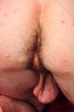 Thoughtful twink with great lips shows his hairy asshole