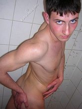 Blue-eyed guy showing that booty and looking all handsome