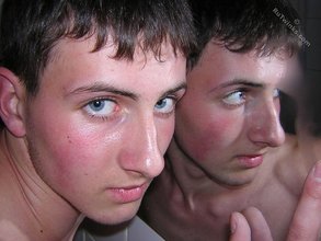 Blue-eyed guy showing that booty and looking all handsome