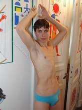Dark-haired guy with a beautiful body teases you with his sexy cock