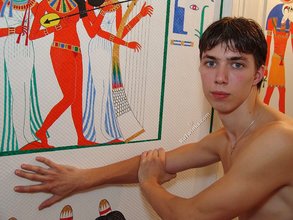 Dark-haired guy with a beautiful body teases you with his sexy cock