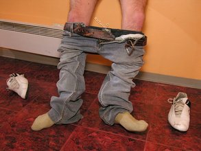 Soapy twink boy teases you with that cock and shows hairy legs