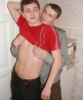 Cute-looking cop makes out with his high school buddy