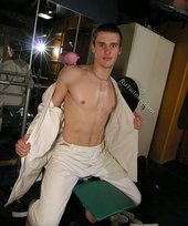 Karate kid showing off his amazing body on camera