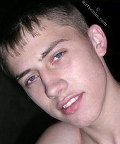 Hairy twink with blue eyes flashing his juicy asshole