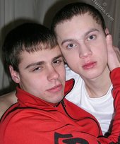 Two horny boys making out furiously on camera