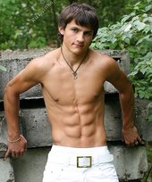 Dark-haired beauty flashing his junk on cam