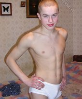 Buzzcut twink shows off his hairy cock to you