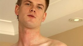 Beautiful-looking young twink stroking his impressive manhood