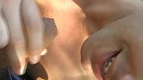 Kinky college boy deepthroating a big cock in the woods