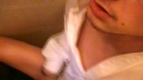 Glasses-wearing twink sucking cock in POV