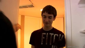 Two twink boys servicing a beefy older dude