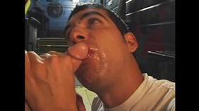 Older guy sucking cock like crazy on his knees