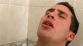 Soccer studs face-fucking each other in the showers