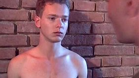 Skinny naked twink getting spit-roasted hard on cam