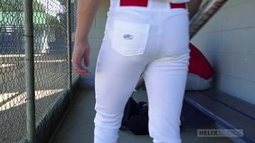 Baseball twinks fucking hard on the bench