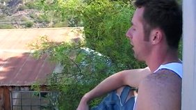 Two beefy young dudes fucking hard outdoors