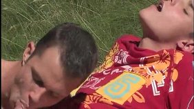 Two twink boys sneak away to fuck like crazy in the woods