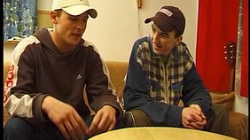 Two mates with big knobs suck and shag in front of the cam