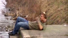 Scrawny twink getting his tight booty fucked in the woods