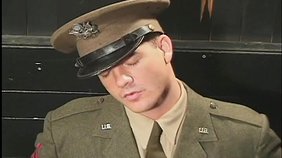 Uniformed guys enjoying some frottage before hardcore sex